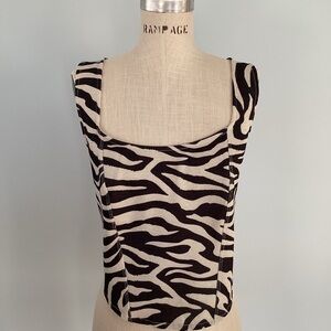 Divided Zebra Sparkle Crop Top Size XLarge